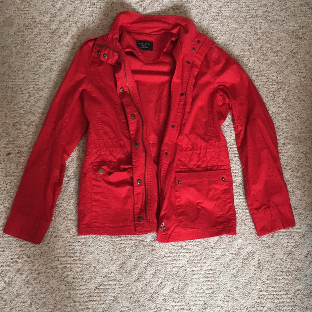 Red utility jacket
